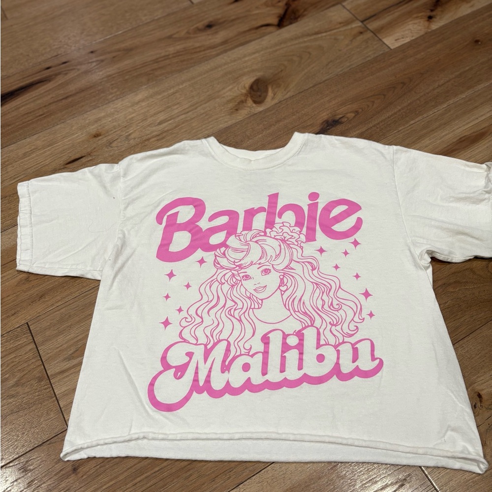 Barbie White and Pink Short Sleeve Tees